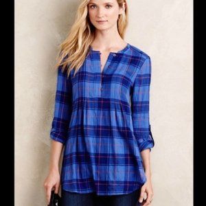 Holding Horses Anthropologie Half Penny Plaid Tunic Sz M